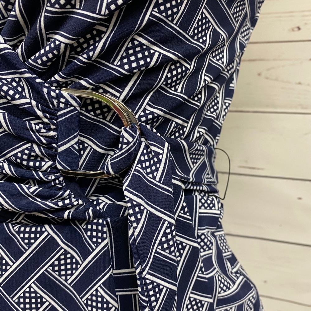WHBM Navy Print Halter‎ Top - Picture 6 of 10
